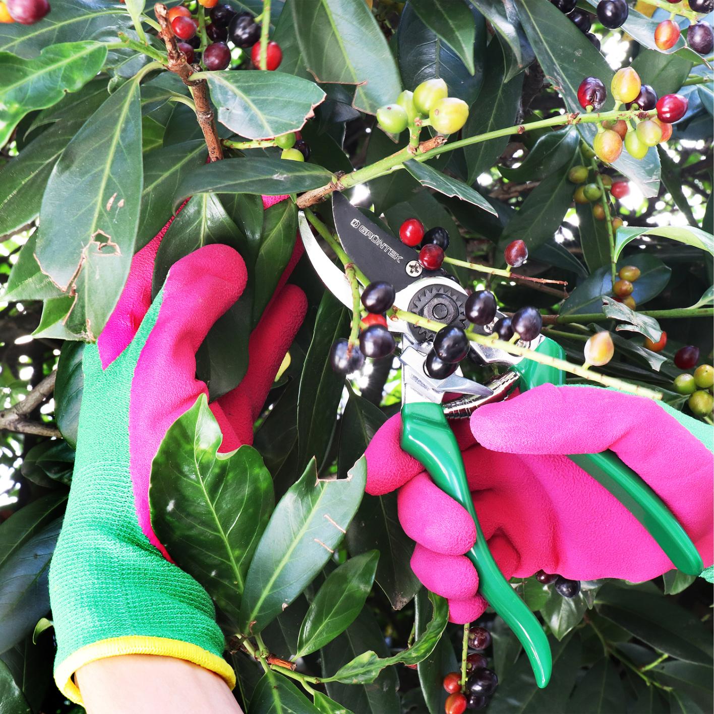 GRÜNTEK Guanti da Lavoro e Giardinaggio in bambù e Lattice. Guanti Uomo  Donna x Giardino Pittura Supermercato Magazzino